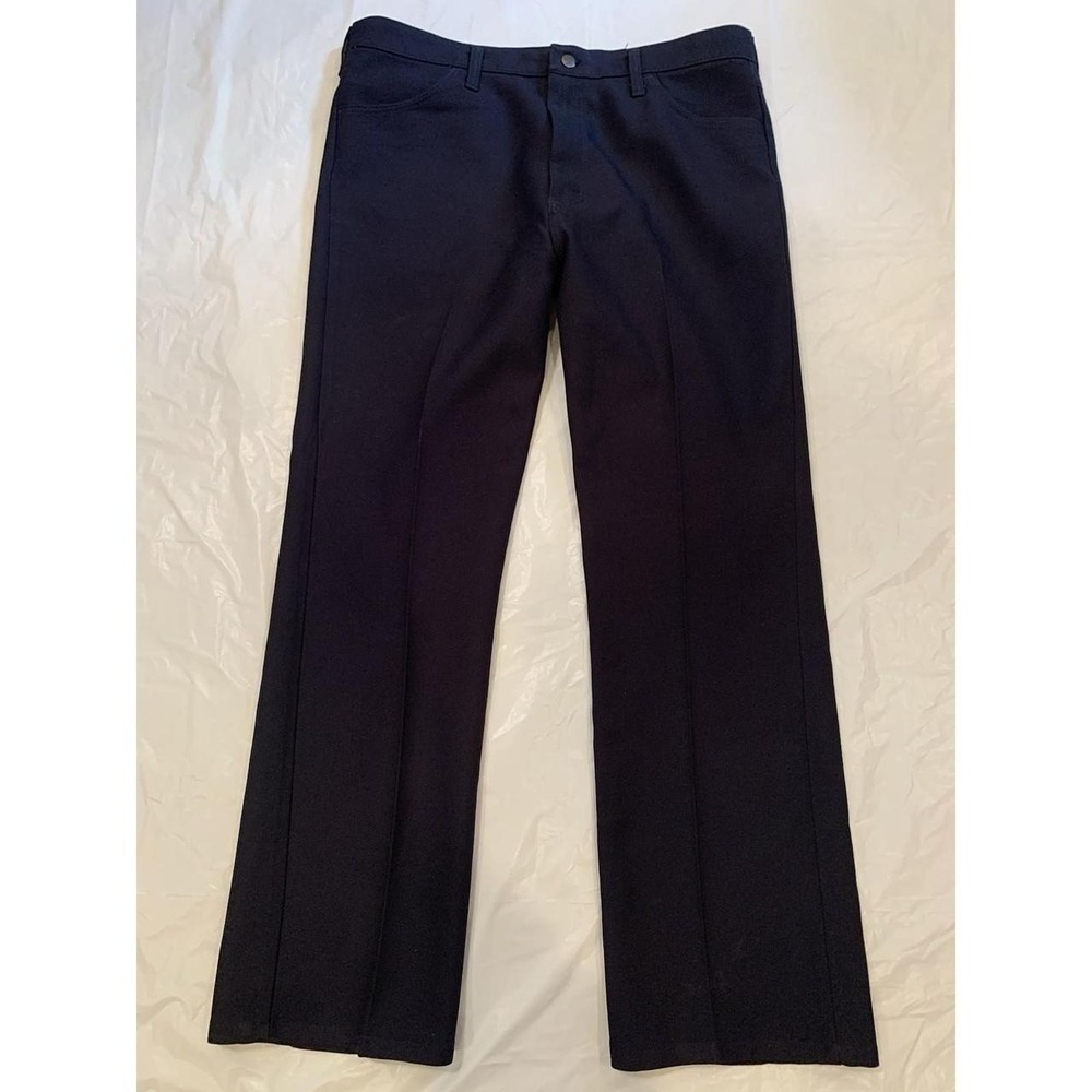 Vintage Wrangler Black Straight Leg Polyester Men's Pants Size 38x31